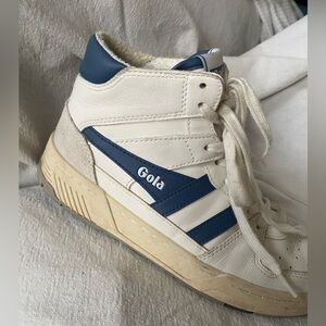Gola Allcourt High White Blue Leather Sneakers Women’s 7